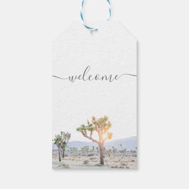Modern Joshua Tree Welcome Boho Wedding Geschenkanhänger (Rückseite)