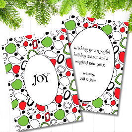 Modern JOY Holiday Flat Card – Custom Message Feiertagskarte