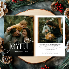 Modern Joyful Family 2 Photo Christmas  Feiertagskarte