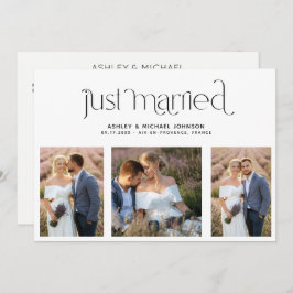 Modern just Married 4 Foto Empfang Einladung