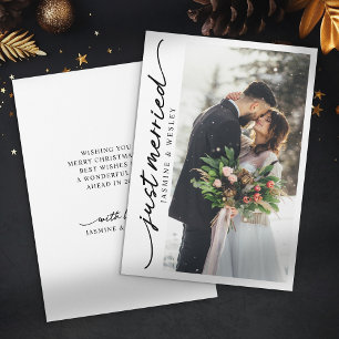 Modern Just Married Newlyly Foto Erste Weihnachten