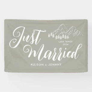 Modern Just Married Wedeption Boho Auto Banner