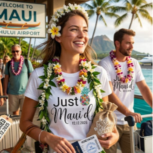 Modern Just Maui'd Hawaii-Hochzeitspaar Tri-Blend Shirt
