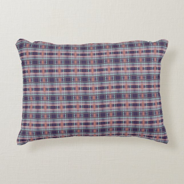 Modern Kariert in Plum Dekokissen (Vorderseite)