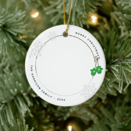 Modern Keepake Green Mittens Foto Keramik Ornament