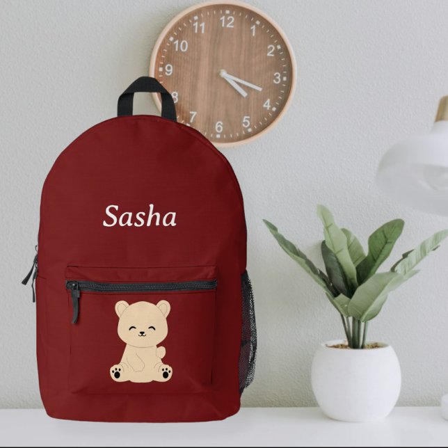 Modern Kids' Backpack with Bear - Personalized  Bedruckter Rucksack (Von Creator hochgeladen)