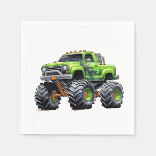 Modern Kids Monster Truck Geburtstagsparty Serviette