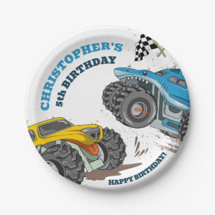 Modern Kids Monster Trucks Geburtstag Pappteller