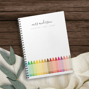 Modern Kids Teacher Colorful Rainbow Crayon Colors Notizblock