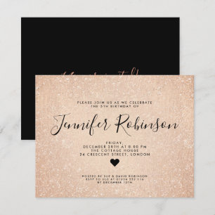 Modern Kindergeburtstag Rose Gold Glitzer Paint Einladung