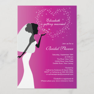 Modern Kissing Bride Bridal Dusche Einladung