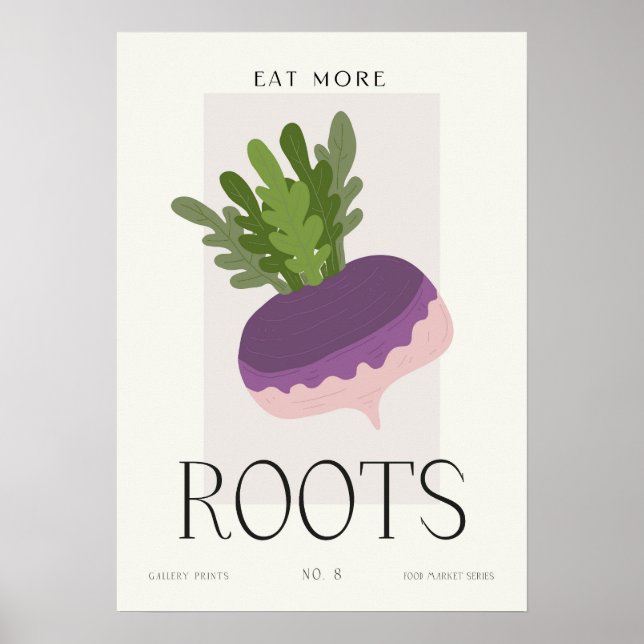 Modern Kitchen Root Vegetable Art Minimalist Food  Poster (Vorne)
