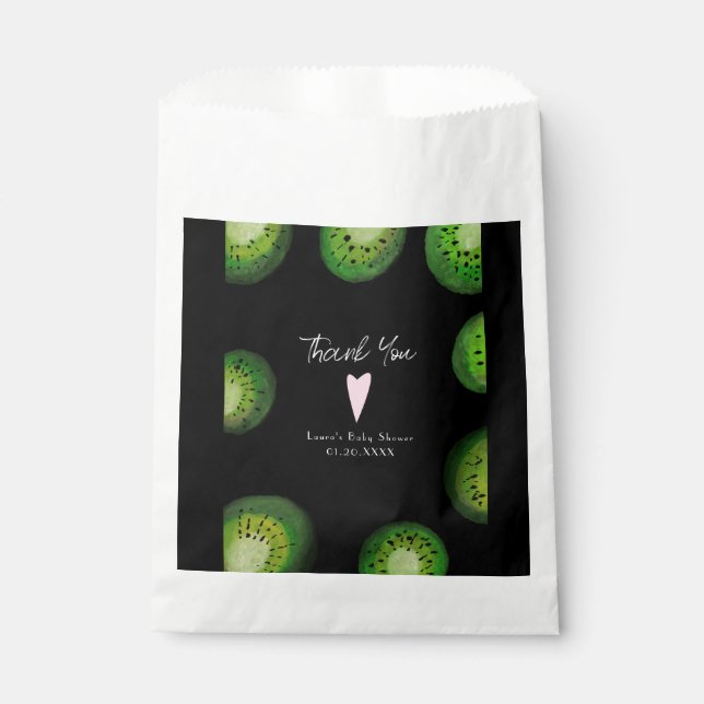 Modern Kiwi Fruit - Wasserfarbe Vielen Dank Geschenktütchen (Vorderseite)