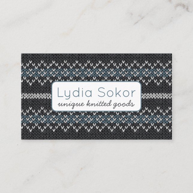 Modern Knit Pattern Business Card Visitenkarte (Vorderseite)