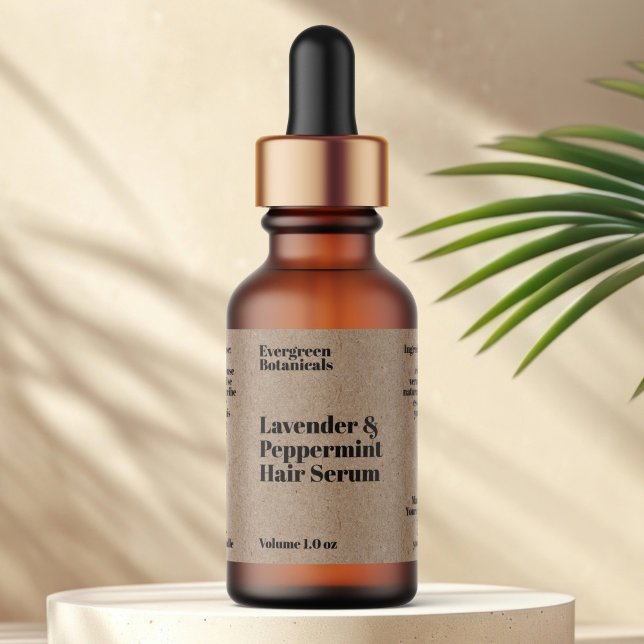 Modern Kraft Paper Cosmetics Dropper Bottle Label Adressaufkleber (Von Creator hochgeladen)