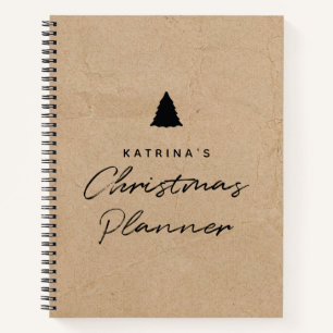 Modern Kraft Paper Einfache Weihnachtsplaner Notizbuch