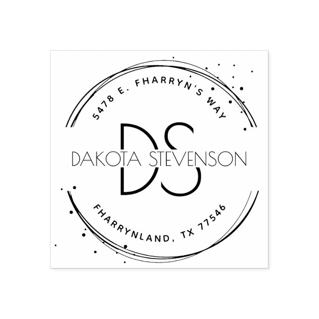 Modern kreieren Sie Ihr eigenes Monogramm und Ihre Gummistempel (Prägung)