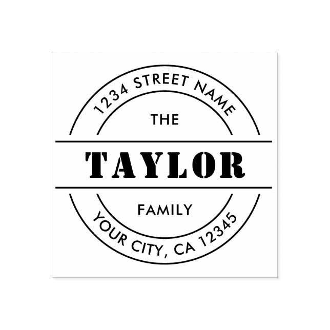 MODERN kreieren Sie Ihre eigene runde Rücksendeadr Gummistempel (Prägung)