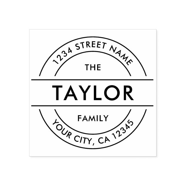 MODERN kreieren Sie Ihre eigene runde Rücksendeadr Gummistempel (Prägung)