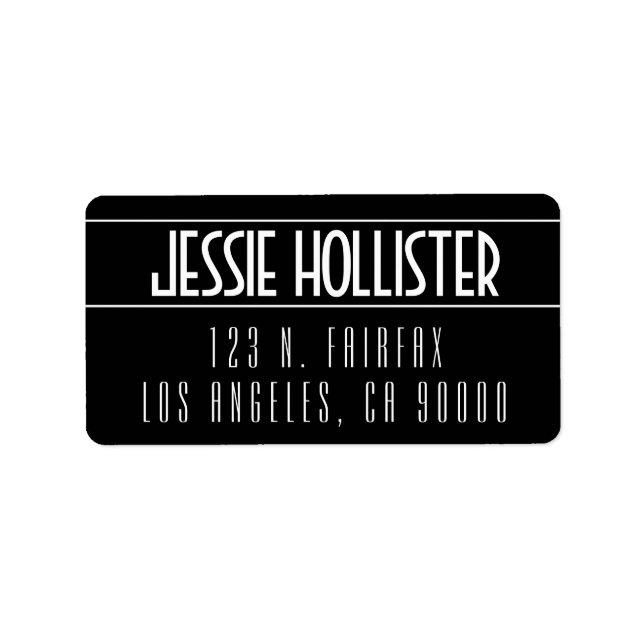 Modern kühl Schwarz/Weiß Adressaufkleber (Vorne)