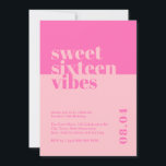 Modern kühne 16 . Geburtstag Vibes Pink Birthday Einladung<br><div class="desc">Feiern Sie mit unserer "16 . Geburtstag Vibes" Pink Birthday Einladung den 16. Geburtstag Ihrer Tochter oder Ihrer Lieben im Stil! Diese moderne und kühne Einladung ist der ideale Set für ein unvergessliches 16 . Geburtstag Party. Das Hotel wurde mit lebhaften rosa Farbtönen und zeitgenössischen Schriftart gestaltet und besticht durch...</div>