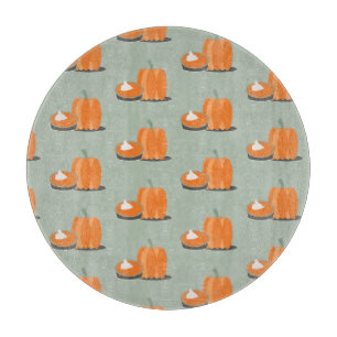 Modern Kürbis-Kürbiskuchen-Muster Grün Schneidebrett
