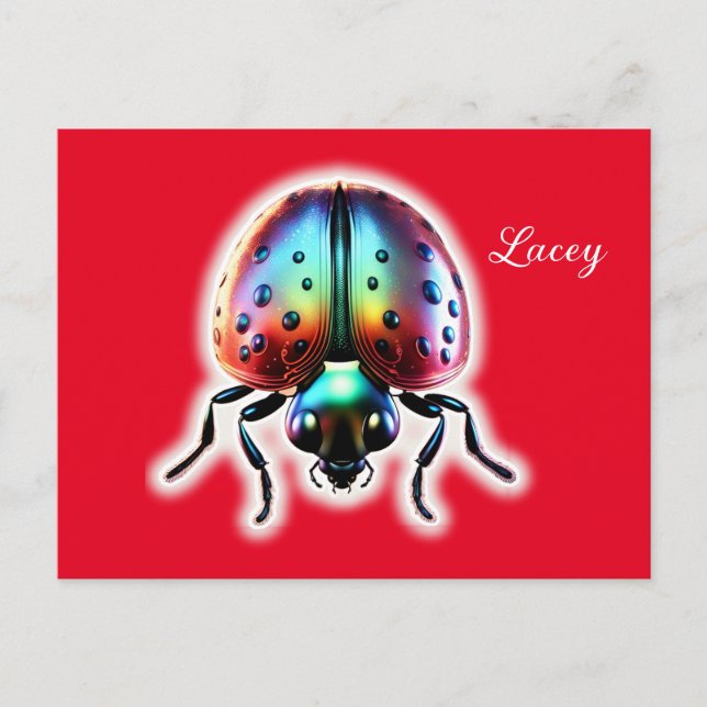 Modern Ladybug Postkarte (Vorderseite)