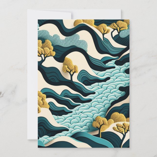 Modern Landscape Dankeskarte (Vorderseite)