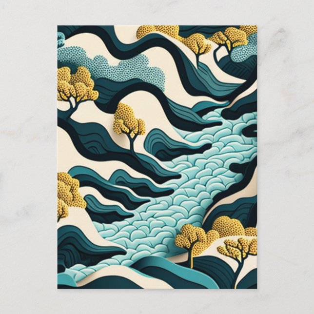 Modern Landscape Einladungspostkarte (Vorderseite)