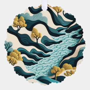 Modern Landscape Ornament Karte