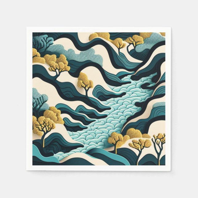 Modern Landscape Serviette (Vorderseite)