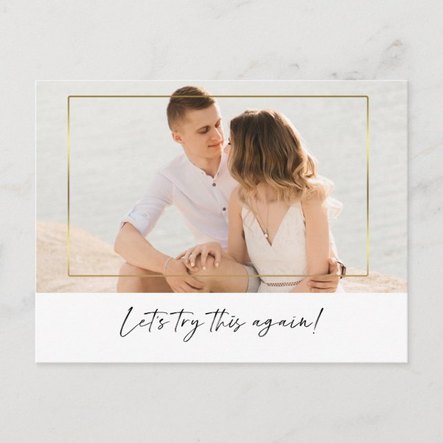 Modern lasst uns dieses Kalligraphie-Foto noch ein Ankündigungspostkarte (Vorderseite)