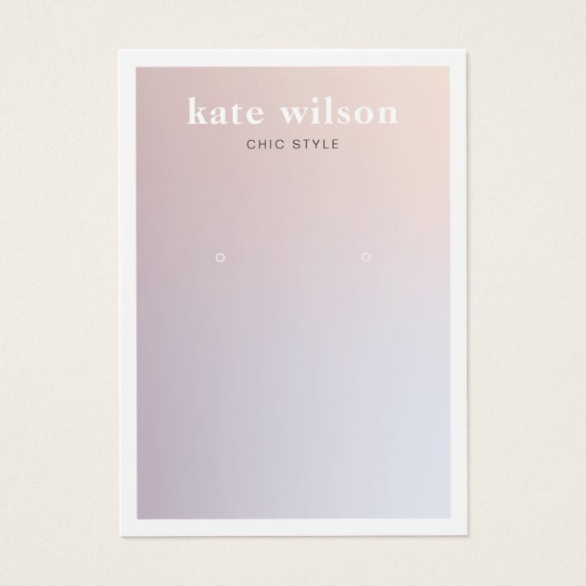 Modern Lavendel Gradient Earring Display Card (Vorderseite)