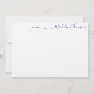 Modern Lavendel Script Calligraphy name card Mitteilungskarte
