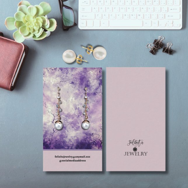 Modern Lavender Colored Earring Display  Visitenkarte (Von Creator hochgeladen)