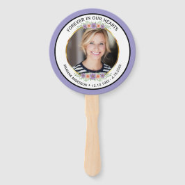 Modern Lavender Floral Memorial Photo Fächer