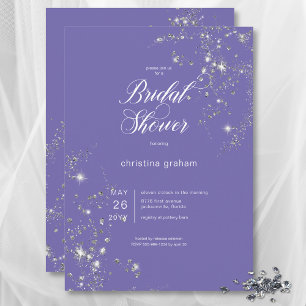 Modern Lavender White Glam Diamonds Brautparty Einladung