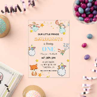 Modern Le Petit Prince Birthday Party Welcome Sign Acryleinladungen