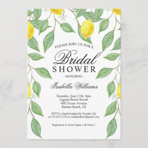 Modern Lemon Boho Brautparty Einladung