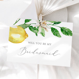 Modern Lemon Garden Bridesmaid Vorschlag Card Einladung