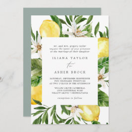 Modern Lemon Garden Wedding Einladung
