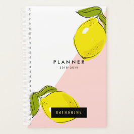 Modern Lemon & Pink Blocks Planner Planer