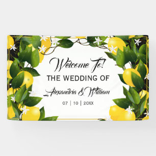 Modern Lemon Wreath Garden Hochzeit Banner
