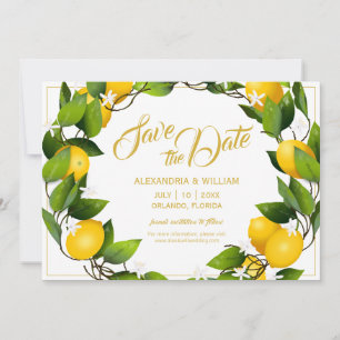 Modern Lemon Wreath Garden   Hochzeit Save The Date