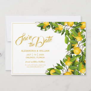 Modern Lemon Wreath Garden   Hochzeit Save The Date