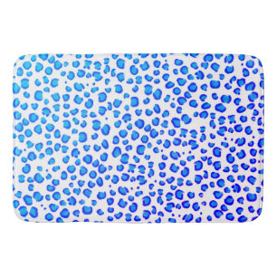 Modern Leopard Animal Print Muster Blau Lila Badematte