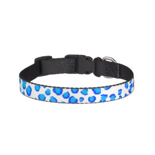 Modern Leopard Animal Print Muster Blau Lila Haustierhalsband