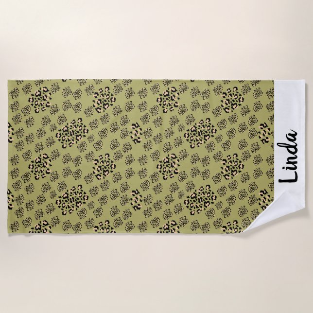 modern leopard animal print strandtuch (Vorderseite)