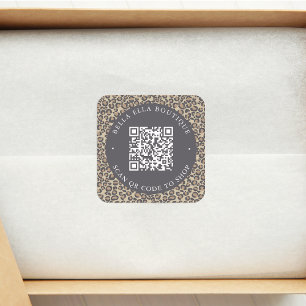 Modern Leopard Custom QR Code Shop Aufkleber