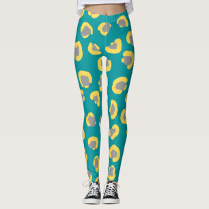 Modern Leopard Geparden Tigertiere Blau niedlich L Leggings